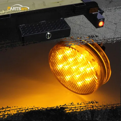 Vista 3 de Partsam 10 marcadores laterales redondos de 2.5 pulgadas para remolque, 13 LED, luces de espacio de 2.5 pulgadas para camión de remolque, sellado