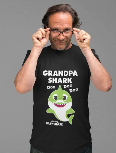 Vista 3 de Camiseta Grandpa Shark Doo Doo Doo Baby Shark Papa