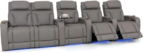 Vista 82 de Seatcraft Luminis 365 - Asiento de cine en casa (fila de 2 biplazas), color carmesí