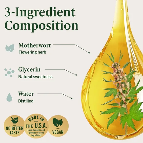 Vista 4 de HERBAMAMA Extracto líquido de Motherwort de 2 onzas líquidas, vegano, suplemento de hierbas orgánicas para apoyar la salud del corazón, la función