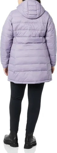 Vista 3 de Tienda Essentials - Abrigo acolchado, ligero y resistente al agua con capucha para mujer, disponible en talla extragrande