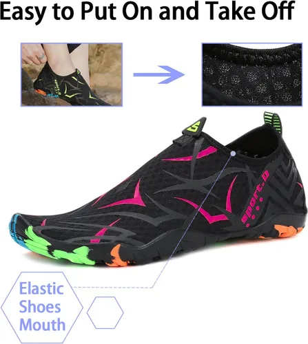 Vista 3 de Zapatos de agua para hombre y mujer, zapatos acuáticos descalzos, de secado rápido, para playa, natación, buceo, kayak, surf, deportes acuáticos