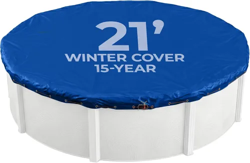 Vista 13 de Blue Wave Funda redonda dorada para alberca sobre el suelo de 30 pies para invierno, polietileno duradero y resistente a la intemperie