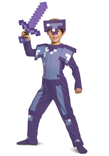 Vista 2 de Disfraz Infantil de Armadura de Diamante Encantada de Minecraft Multicolor