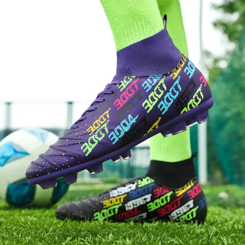Vista 5 de MAUGELY Zapatos de fútbol para hombre con tacos firmes, atléticos, ligeros, para correr, césped al aire libre, cómodos zapatos de fútbol