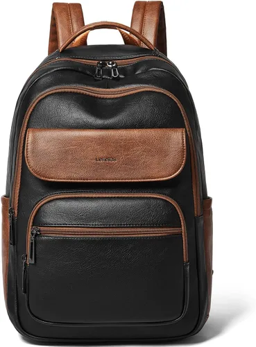 Vista 11 de Leresas Mochila de 37L para mujeres y hombres, bolsa de profesor, mochila de viaje de trabajo, mochila de cuero vegano para computadora portátil
