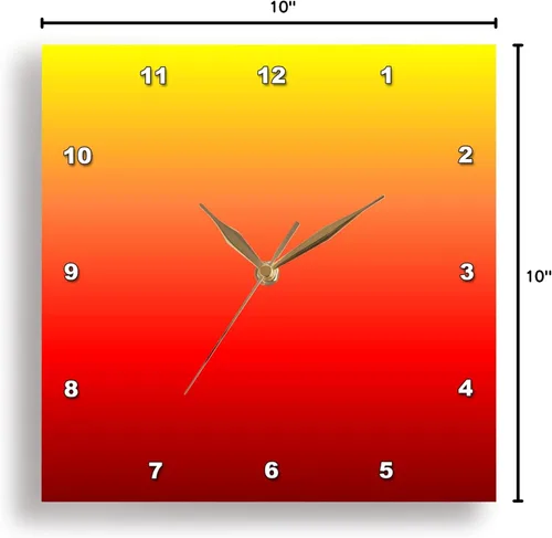 Vista 9 de 3dRose Gradiente amarillo brillante, naranja y rojo - Reloj de pared, 10 x 10 pulgadas (DPP_215456_1)