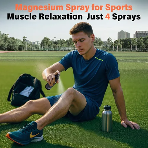 Vista 3 de Spray de aceite de magnesio – Cloruro del Mar Muerto 100% puro para un alivio rápido del dolor muscular, calambres y recuperación – Diseñado