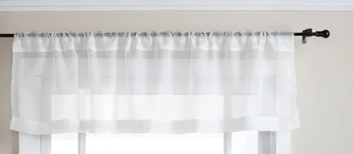 Vista 60 de Stylemaster Elegance Cenefa recta de gasa transparente, 60 x 14 pulgadas, color dorado