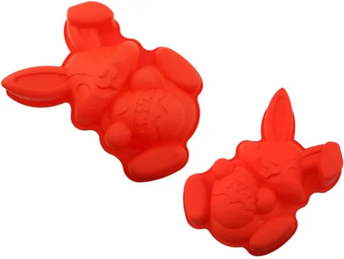 Vista 4 de Antiadherente Conejo de Pascua Conejo Sostener un Huevo Silicona Cake Pan Molde Utensilios para hornear