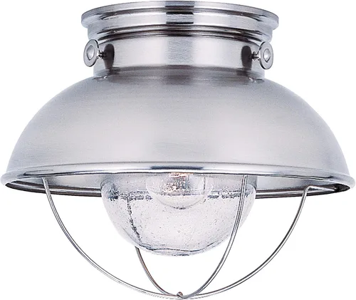 Vista 6 de Generation Lighting 8869-12 Sebring Transitional One - Lámpara de montaje empotrado para techo al aire libre, acabado negro, 1 luz, listado cETL