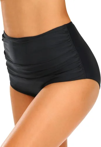 Vista 2 de Edelqual Bikini de cintura alta para mujer, cobertura completa, control de abdomen, fruncido, traje de baño tankini