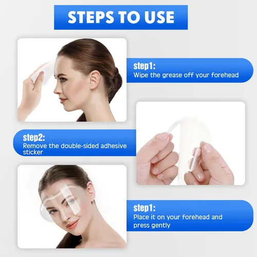 Vista 3 de Honeydak 300 viseras faciales de maquillaje para ducha, suministros de microblading permanentes, visera de ducha de plástico desechable, cubierta