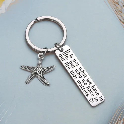 Vista 6 de JIUSHUN Regalo de amistad de larga distancia, regalo para esposa, hija, llavero para mamá, regalo para primo, joyería para mejor amiga