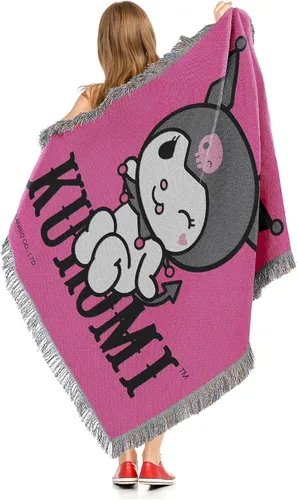 Vista 4 de Northwest Manta tejida para tapiz, 48 x 60 pulgadas, Kuromi So Sassy Kuromi Tan Sassy