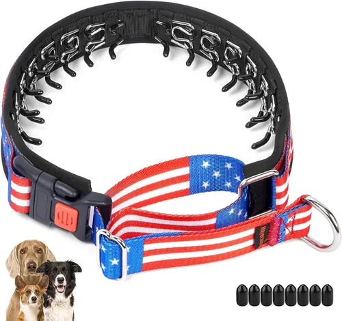 Vista 12 de Mayerzon Martingala - Collar de púa para perro sin tirones, collar personalizado con patrones geométricos para perros grandes, medianos y pequeños