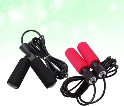Vista 9 de ABOOFAN 2PCS Ball Bearing Jump Rope for Fitness Speed Skipping Thickened PVC Cord Ergonomic Non-slip Handles Scuff-resistant Rope for Women Men