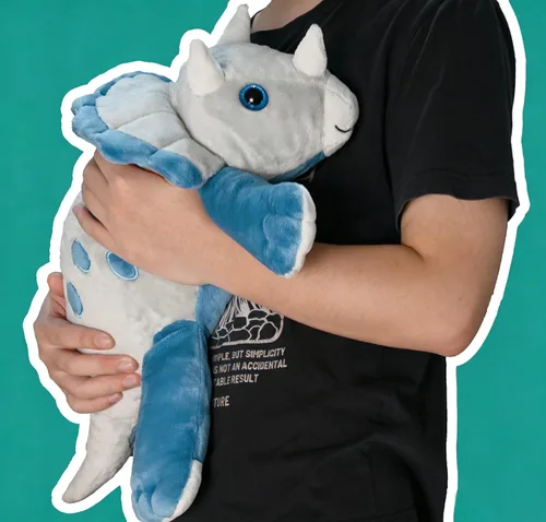 Vista 7 de Weighted Dinosaur Plush Toy, 23.5"/4.5 Pounds, Giant Blue Triceratops Dinosaur Plush, Autism Sensory Toys, Anti-Stress Weighted Stuffed Animals for