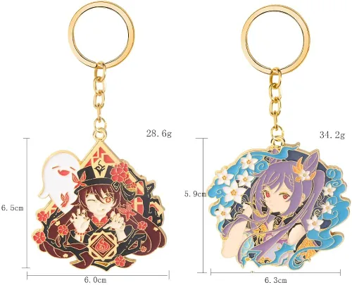 Vista 2 de Genshin Impact Cosplay Xiao - Llavero esmaltado con figura de anime regalos para niños y niñas en cumpleaños Halloween talla única