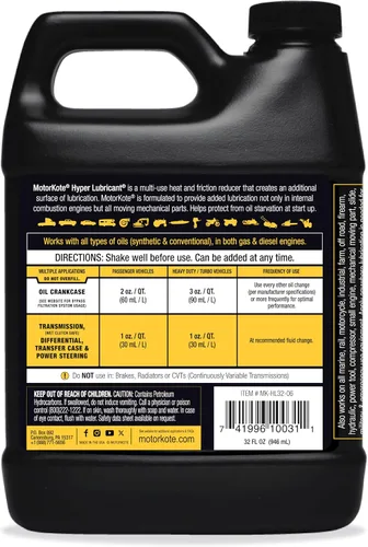 Vista 2 de MotorKote Tratamiento de motor hiperlubricante resistente Reductor de fricción para motores de gas y diésel 32 onzas, paquete de 3