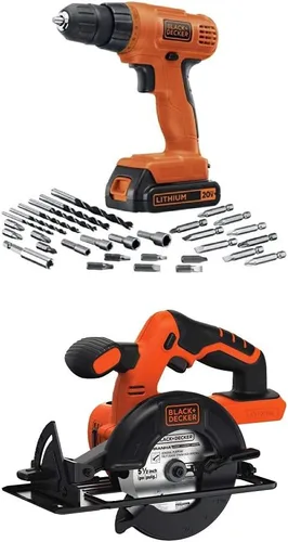 Vista 5 de BLACK+DECKER LD120VA - Taladro de litio máximo de 20 voltios con 30 accesorios, naranja con juego de accesorios combinados BLACK+DECKER BDA91109