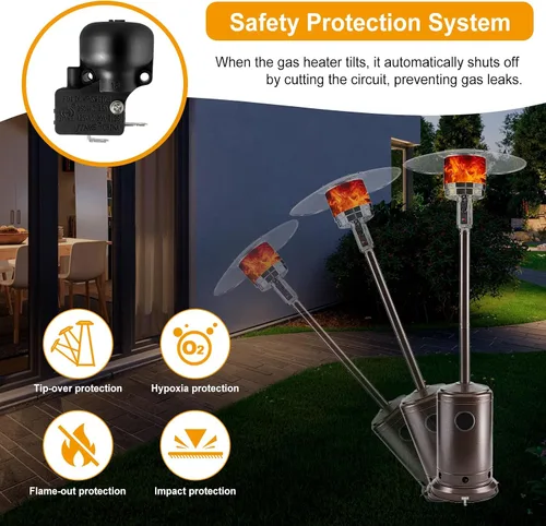 Vista 6 de Termopar e interruptor de inclinación para calentador de patio, termopar e interruptor de descarga kit de reparación para propano, tubo de vidrio