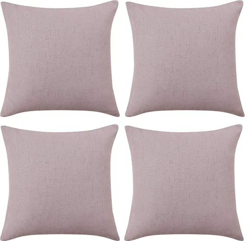 Vista 19 de Deconovo Juego de 2 fundas de almohada de pana suave con cremallera invisible, 16 x 16 pulgadas, color gris pardo, decoración del hogar para sofá