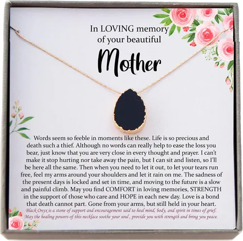 Vista 45 de Be Wished Regalos de condolencias por la pérdida de la madre, regalos conmemorativos llenos de oro para la pérdida de mamá, regalos de duelo, collar