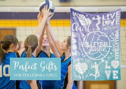 Vista 2 de InnoBeta Regalos de voleibol para adolescentes y equipo, manta decorativa de voleibol - 50 x 65 pulgadas Púrpura Azul