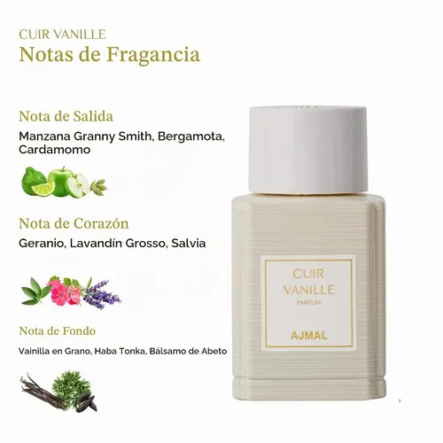 Vista 2 de Ajmal Oud Marquis Cuir Vanille Eau de Parfum para Hombre, 3.4 fl oz