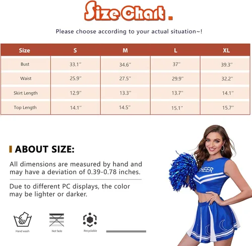 Vista 6 de Disfraz sexy de animadora de 3 piezas, uniforme de fútbol para niña, disfraz de animadora para la Copa del Mundo, partidos de fútbol