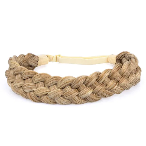 Vista 37 de Diadema clásica de cabello sintético trenzado de 5 hebras, trenzas gruesas y anchas, extensión de cabello con elástico para mujeres y niñas