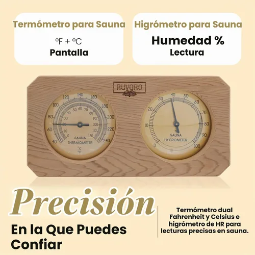 Vista 5 de Termómetro de sauna higrómetro - Medidor de temperatura y humedad