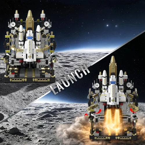 Vista 4 de Space Shuttle Launch Model Building Block Set for Boys Age 8-12