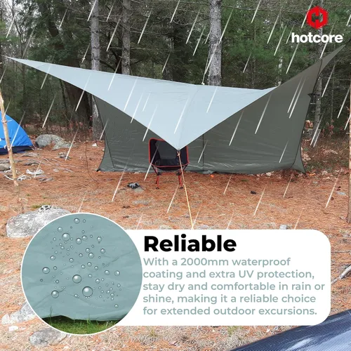 Vista 5 de Wingman - Lona impermeable para campamento, ligera con revestimiento impermeable de 78.740 in (grande, 12 x 9.5 pies)