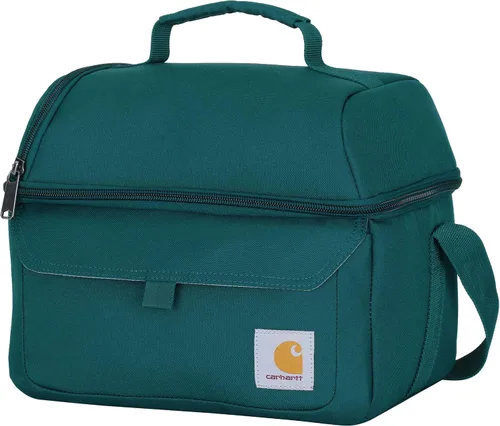 Vista 12 de Carhartt Lonchera con dos compartimentos para 12 latas, duradera, totalmente aislada, para mujeres y hombres, lonchera grande (negro)