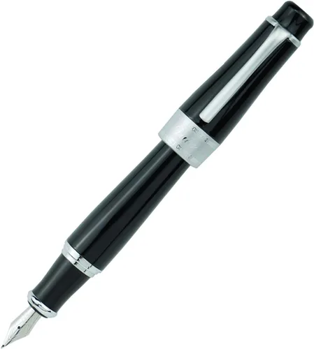 Vista 4 de Asvine Charlie Chaplin - Pluma negra conmemorativa Fude de caligrafía china, pluma estilográfica negra de punta doblada fina a ancha por Duke