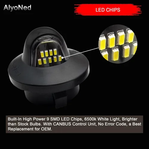 Vista 4 de AlyoNed Conjunto de lámparas LED para placa de matrícula compatible con Ford F-150 F-250 F-350 F-450 F-550 Super Duty Explorer Expedition Ranger