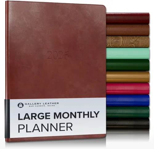 Vista 28 de Gallery Leather Agenda mensual grande 2026-2027 Acadia Navy Acadia Marina