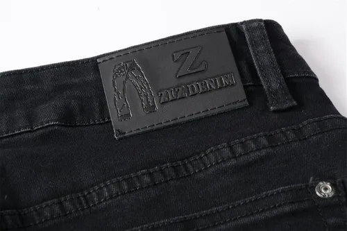 Vista 6 de ZLZ - Jeans ajustados estilo motociclista para hombre, muy cómodos, elásticos, calce entallado