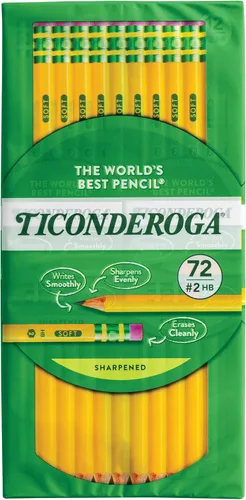 Vista 11 de Ticonderoga - Lápices de madera, preafilados #2 HB suave, amarillo, 1000 unidades, tamaño estándar, borrador de alta calidad