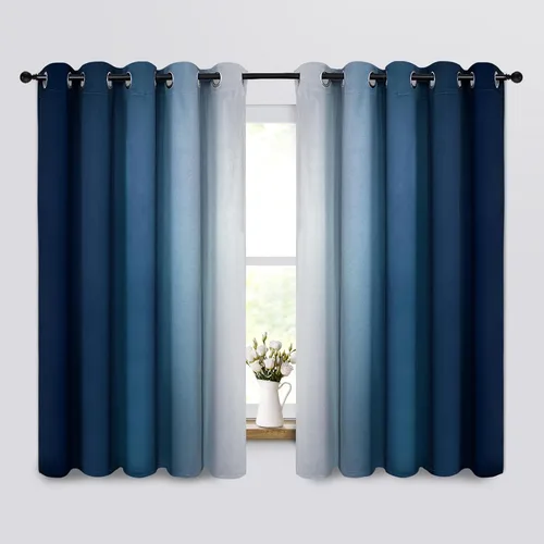 Vista 46 de SimpleHome Cortinas degradadas degradadas para oscurecer la habitación de 36 pulgadas de largo para dormitorio, con ojales y bloqueo de luz Negro