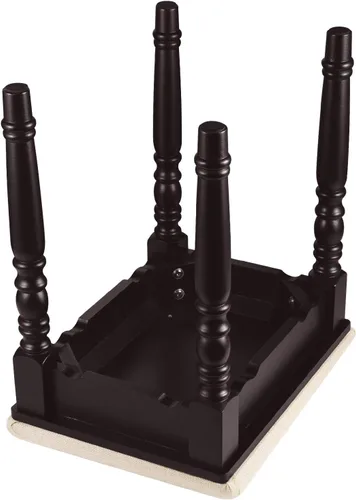 Vista 5 de URFORESTIC Taburete de tocador de madera de roble, moderno taburete de maquillaje con superficie de asiento cóncavo, capacidad de 300 libras, fácil
