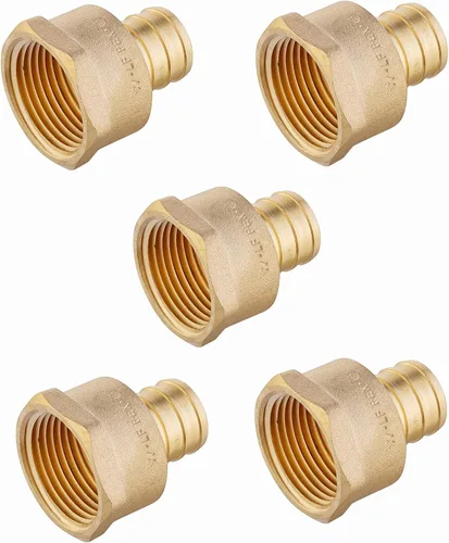 Vista 10 de Paquete de 2 adaptadores NPT hembra EFIELD Pex de 1 pulgada x 1 pulgada PEX Barb Crimp Brass Fitting, ASTM F1807-PEX1807335(2)