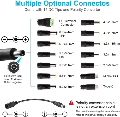 Vista 4 de Ajustable 72W Fuente de alimentación universal Variable 3V ~ 24V 3A