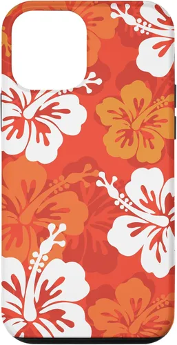 Vista 16 de Carcasa para iPhone 17 con diseño de flores hawaianas tropicales de hibisco naranja Y2K