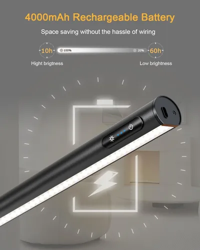 Vista 7 de GOVSSING Luces de imagen para pared, batería recargable de 4000 mAh, luz inalámbrica con control remoto, 3 temperaturas de color y brillo ajustable