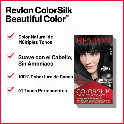 Vista 6 de Revlon Colorsilk - Tinte para el cabello, rubio ceniza oscuro, paquete de 3 unidades 60 rubio ceniza oscuro