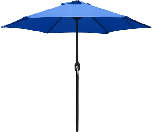 Vista 10 de ABBLE Sombrilla de patio al aire libre de 7.5 pies con manivela, resistente a la intemperie, sombrilla de protección UV, duradera, 6 varillas de Agua