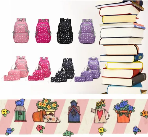 Vista 6 de Mochila con estampado de huellas de perro para estudiantes de escuela primaria, bolsa escolar para estudiantes, Mochila negra, Viajar